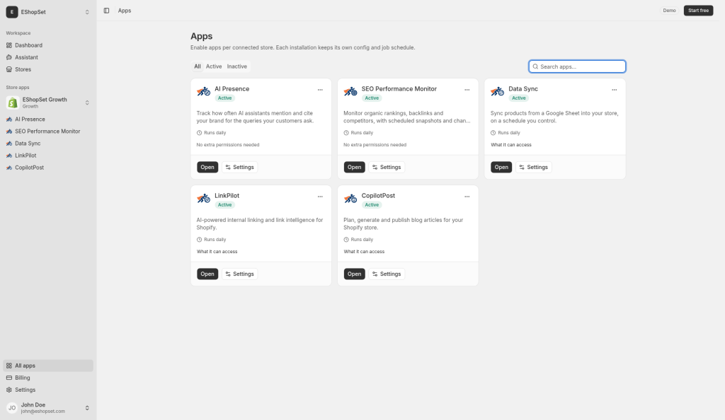 All apps catalog