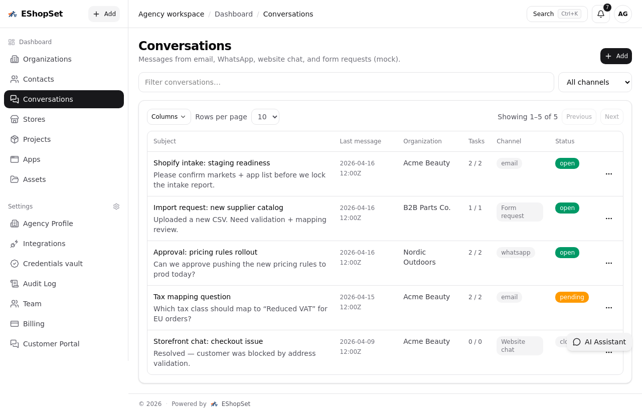 Client requests before kickoff